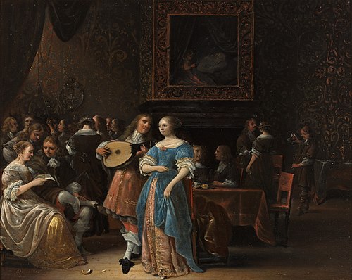 Elegant company in an interior, 1660, Antonie Palamedesz