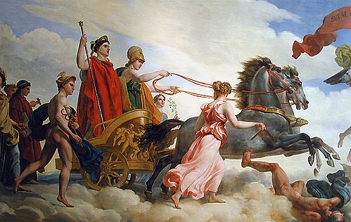 La Loi descend sur la terre ; Elle y établit son empire et y répand ses bienfaits, 1827, Michel Martin Drolling