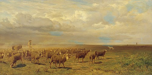 Schafherde in der Puszta, 1872, Gustav Ranzoni