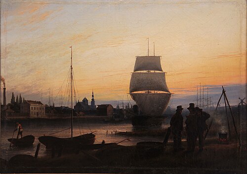 Greifswald habour, 1840, Johann Friedrich Boeck