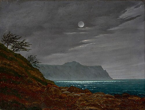 Moonlight night on Rügen, 1840, Johann Friedrich Boeck