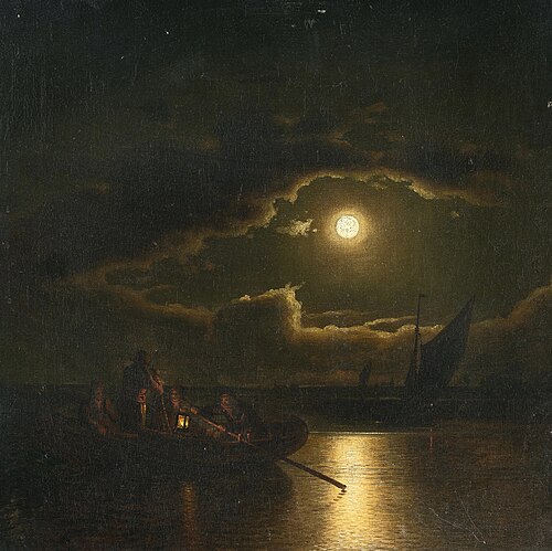 Seascape in the moonlight, , Johann Friedrich Boeck