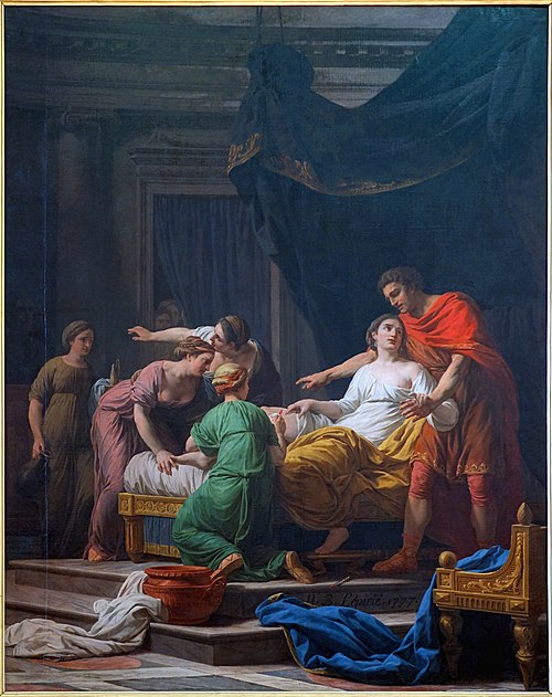 Le Dévouement de Porcia, femme de Junius Brutus, 1777, Nicolas-Bernard Lépicié