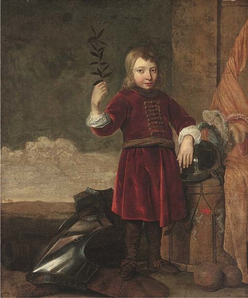 Allegory of Peace (portrait of a boy with military equipment), 1654, Cornelis Brizé