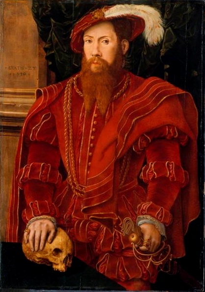 Portrait d'homme au crâne, 1550, Hans Eworth