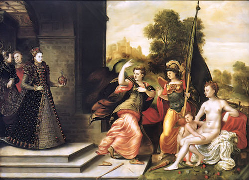 Elizabeth I and the Three Goddesses, 1569, Hans Eworth