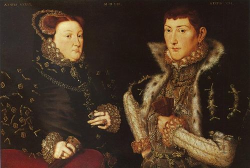 Mary Neville, Lady Dacre; Gregory Fiennes, 10th Baron Dacre, 1559, Hans Eworth