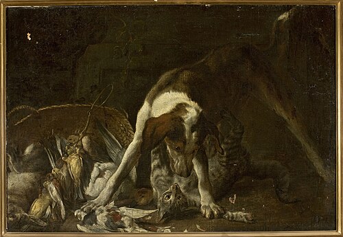 Dog attacking a cat, , Jan Vonck