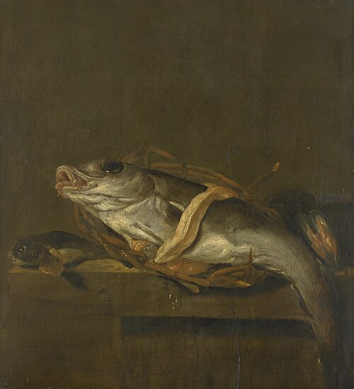 Still life with a haddock and a gurnard, 1650, Jan Vonck