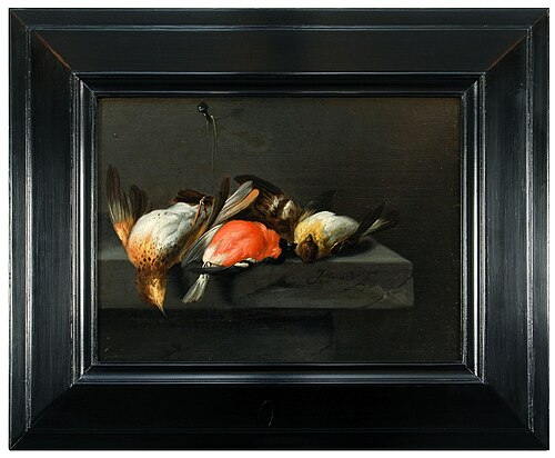 Dead birds on a stone ledge, 1660, Jan Vonck