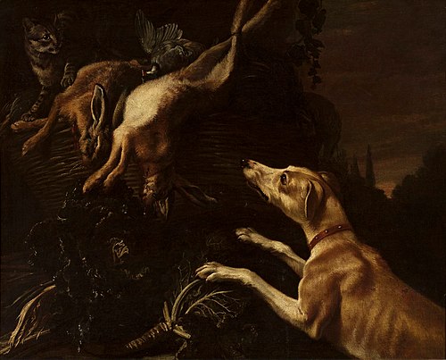 Un chien attaquant un chat, 1650, Jan Vonck