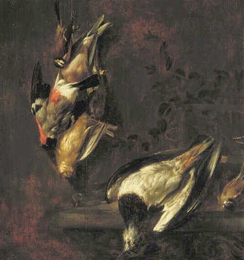 Still Life with Dead Birds and a Flower Pot, 1652, Jan Vonck