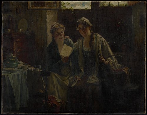 Two Women Visiting, 1900, Edward Antoon Portielje