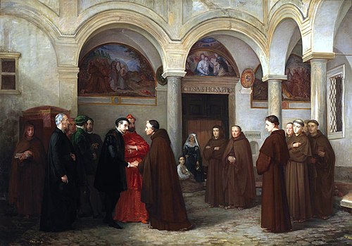 Torcuato Tasso se retira al convento de San Onofre en el Janículo, 1864, Gabriel Maureta Aracil