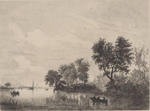 River scene on the Meuse, 1645, Salomon van Ruysdael