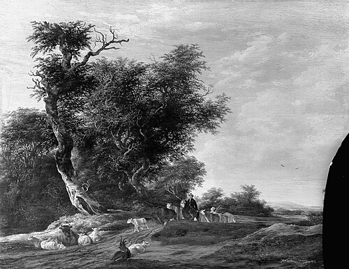 Wooded landscape with herd, 1646, Salomon van Ruysdael
