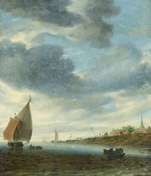 Inland Waters with a Sailboat, 1660, Salomon van Ruysdael