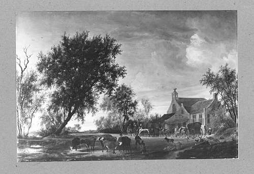 landscape with cows of watering-place, 1625, Salomon van Ruysdael