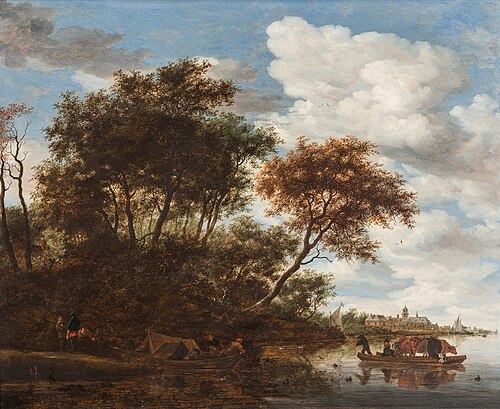 Landscape with castle Nijenrode, , Salomon van Ruysdael