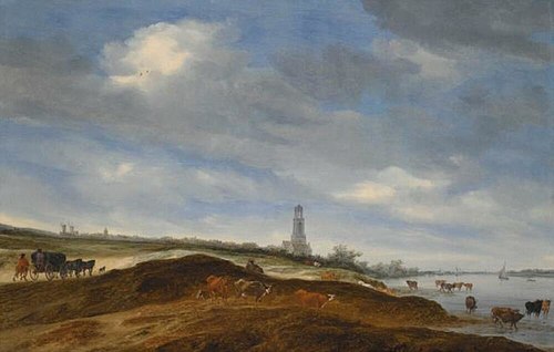 Landscape with view on Rhenen, 1659, Salomon van Ruysdael