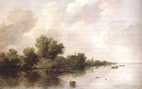River Landscape, 1632, Salomon van Ruysdael