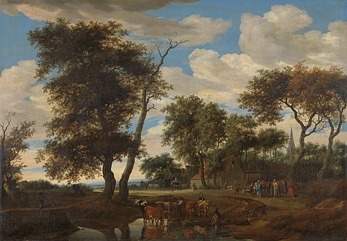 View of a village, 1663, Salomon van Ruysdael