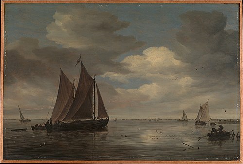 Fishing Boats on a River, 1660, Salomon van Ruysdael