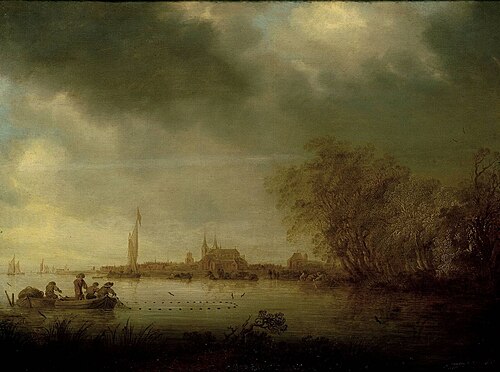 River Scene near Deventer, 1641, Salomon van Ruysdael