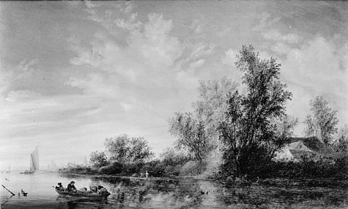 River Landscape, 1644, Salomon van Ruysdael
