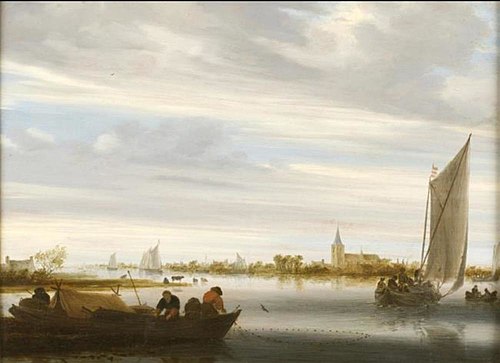 Canal, 1644, Salomon van Ruysdael