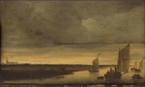 Evening on the Canal, 1646, Salomon van Ruysdael