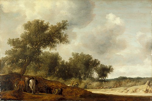 Landscape with Deer Hunters, 1630, Salomon van Ruysdael