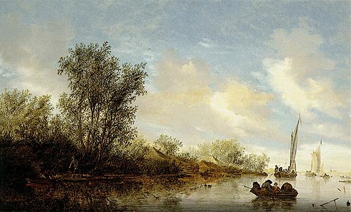 A River with Fishermen, 1660, Salomon van Ruysdael