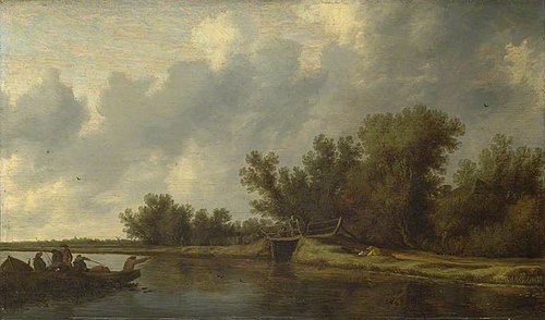 A River Landscape with Fishermen, 1631, Salomon van Ruysdael