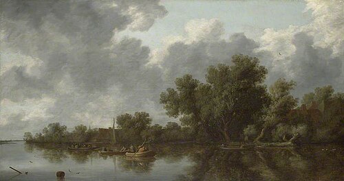 River Scene, 1632, Salomon van Ruysdael
