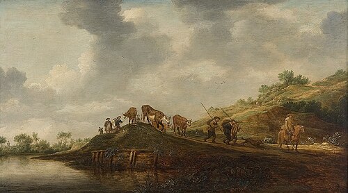 riverlandscape with cows, 1649, Salomon van Ruysdael