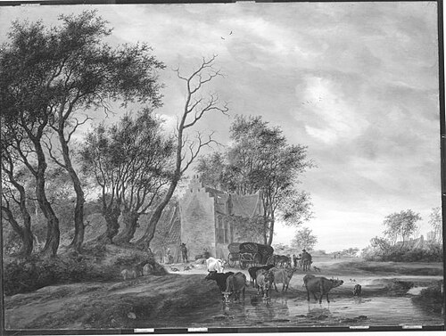 Halt vor der Herberge, 1659, Salomon van Ruysdael