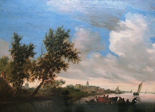 River Landscape with Castle Nijenrode, 1650, Salomon van Ruysdael