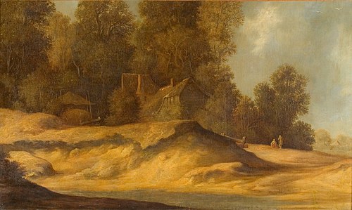 Boomrijk landschap met hoeven, , Salomon van Ruysdael