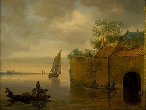 Rivierlandschap, , Salomon van Ruysdael