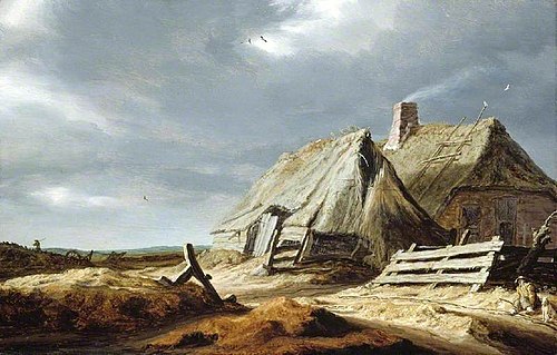 Farm buildings in a landscape, , Salomon van Ruysdael