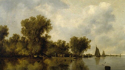 River Scene, 1632, Salomon van Ruysdael