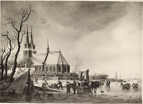 Winter Landscape with Church, 1660, Salomon van Ruysdael