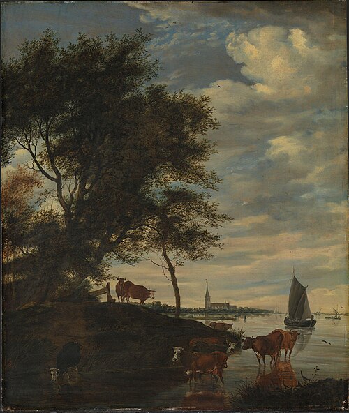 River Scene, 1655, Salomon van Ruysdael