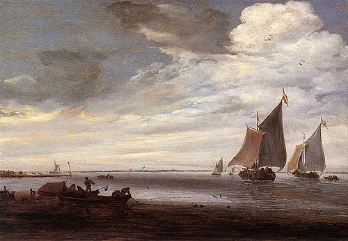 Mouth of a River with Ships, 1660, Salomon van Ruysdael
