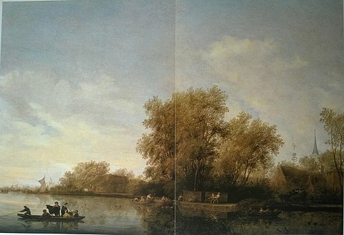 River Landscape with Ferry, 1645, Salomon van Ruysdael