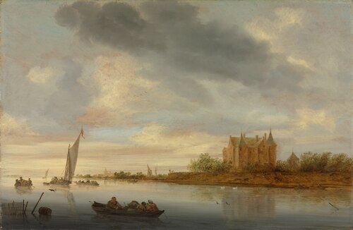 Castle on a River, 1644, Salomon van Ruysdael