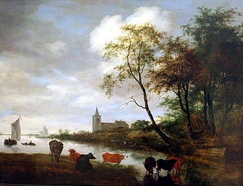 Cows at a River, 1659, Salomon van Ruysdael