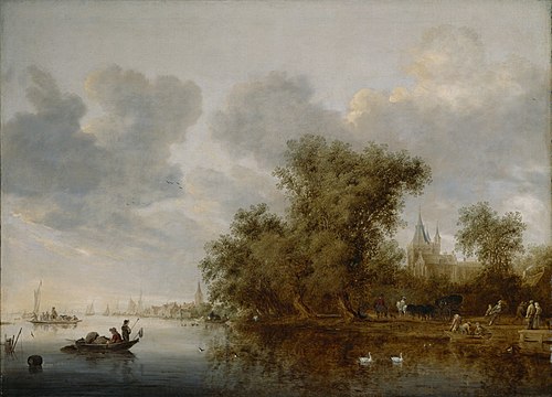 River Landscape, 1643, Salomon van Ruysdael