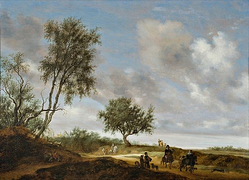 Landscape with Hunting Party, 1648, Salomon van Ruysdael